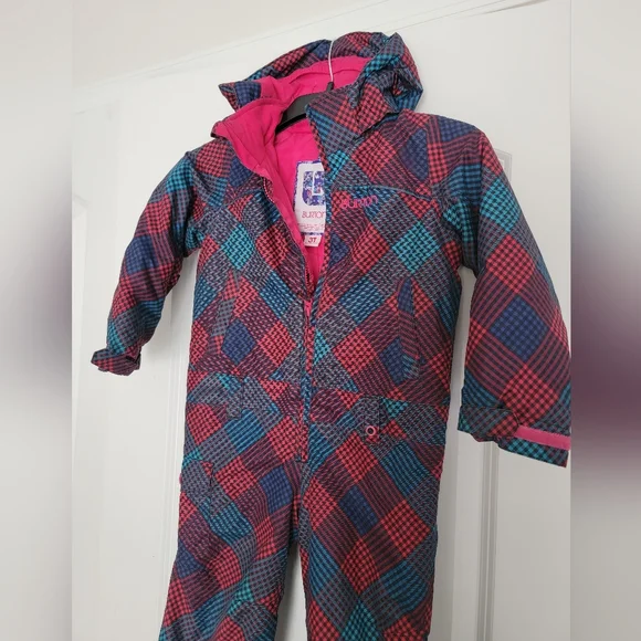 🏂⛷️ BURTON KIDS SNOWSUIT SNOW PANTS Plaid Checkered Pattern Onesie Doozy